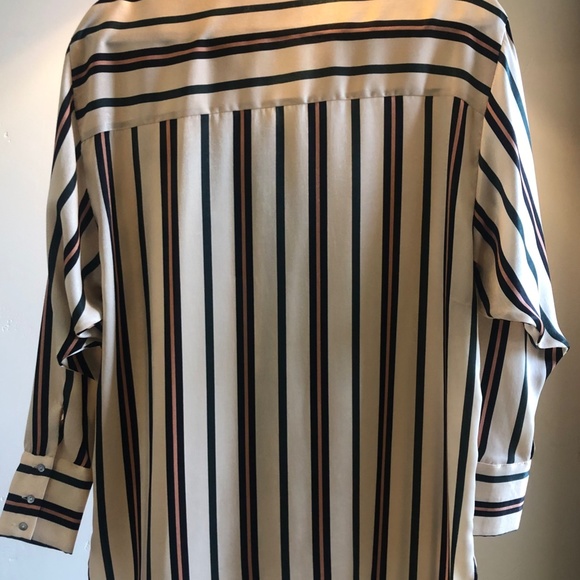 Zara Striped Silky Blouse - Picture 2 of 4